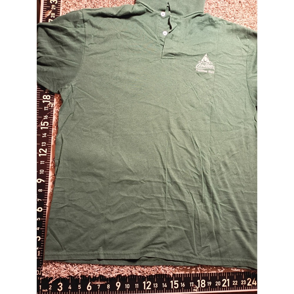 Vintage America Online AOL Facilities Staff Polo Shirt Green Tech Promo XL